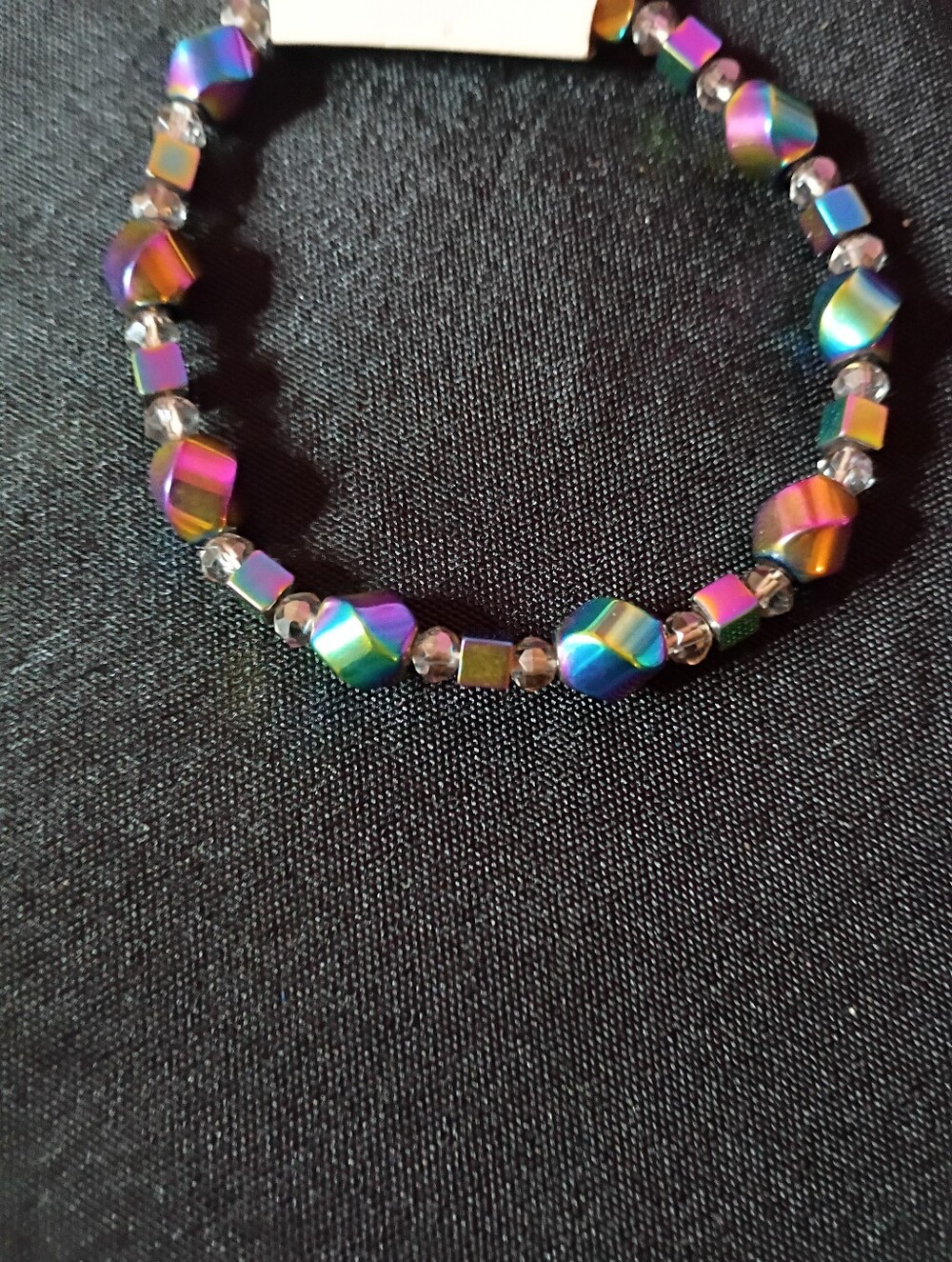 Iridescent Multicolor Beaded Stretch  Magnetic Bracelet - Women Jewelry